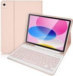 Lively Life Bluetooth Keyboard for iPad 10th Generation 10.9 inch 2022 (A2696 / A2757 / A2777), Protective Case with Detachable Wireless Keyboard for iPad 10th Gen. 2022, Built-in Pen Holder - Pink