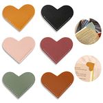 Vin Beauty 6 pcs Leather Heart Bookmark,Corner Page Book Marks,Handmade Bookmark Leather for Women, Kids, Book Accessories for Reading Lover, Cute Handmade Book Reading Gift for Book Lovers, 538855_1