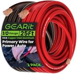 GearIT 25 Foot, 0 Gauge Wire, for Automotive Power/Ground, Battery Cable, Car Audio, RV, Trailer, Amp, CCA Wire, Wire, Automotive Wire, Amp Kit, Amp Wiring Kit, (25 feet Each- Black/Red)