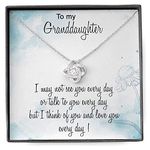 Granddaughter Necklace Gift, Grandma Granddaughter Gifts from Grandpa, Necklace Gift Message Card for Girl