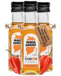 Naga Ghost Chilli, 125ml - Hot Sauce with Spanish Extra Virgin Olive Oil & Dried Ghost Pepper - No Additive Chicken Wing & Buffalo Sauce by The Chilli Oil Company, 3-Pack