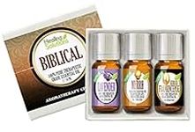 Healing Solutions -Biblical Set Essential Oil Kit (3x10ml) Variety Pack for Gift Aromatherapy Diffusers (Myrrh Frankincense Lavender)