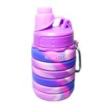HAMSTER London Silicone Expandable and Foldable Water Bottle for Kids 500ml (Purple Pink)