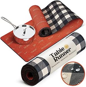 Chocolate Lemon: Trivet Table Runner - Heat Resistant 350F, Waterproof, Reversible for Hot Dishes, Plates & Pots (Buffalo Plaid, 48 inch)