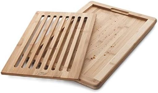 Lacor Tabla de Cortar Pan de Bambú, con Bandeja recogemigas, Robusta y Resistente, 8 Canales horizontales, Madera, Beige, 0 cm