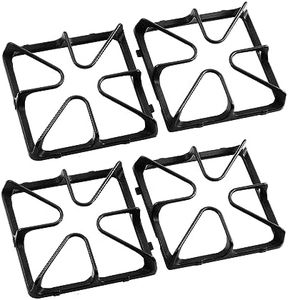 WB31K10034 Grates Replacement Parts for GE Stove Parts Range Burner Grate, GE Cooktop Parts Matte Cast Iron Surface Burner Grate Set, GE Gas Range Parts Stove Top Grate Square Burner Rack 4 Pcs