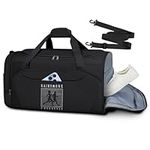 Gym Bag for Men Women Sports Gym Bag 45L Waterproof Travel Duffle Bag Carry on Gym Duffle Bag Large Weekender Overnight Bag Lightweight Gym Bag with Shoe Compartment & Wet Pocket,Black