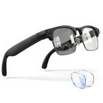 AI Smart Glasses with Camera, 8MP Camera Glasses for Life Vlog Travel Work, 4K Video Recording Glasses for Women Men, Real-Time Translation, Voice Assistant, Calls, Bonus Blue Light Lenses Included