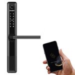 Simpled SF Weatherproof SlimSeries Smart Lock Touch, 7-in-1, Fingerprint Keyless Security Entry Door Lock, Bluetooth Electronic Deadbolt, Smartphone Access - Designed for The UK Weather, Matt Black