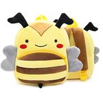 Cartoon Backpack Toddler Kids Soft Plush Mini Travel Bags with Adjustable Sternum Strap for Baby Boys Girls 2-5Y (2-5T, Bee)