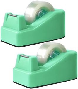 Yiautao 2Pcs Desktop Tape Dispenser Adhesive Roll Holder with Weighted Nonskid Base, Green (Tape not Included)