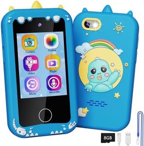 shiningstone Kids Toddler Toy Phone for Girls Boys Age 3-6, Dinosaur Toys MP3 Music Player with Dual Camera, Kids Phone for Girls 3 4 5 6 7 Year Old, Best Christmas Birthday Gifts for Kids (SkyBlue)