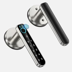 Fingerprint Door Lock, Smart Code biometric Door Lock，with passcode keypad keyless Entry Door Handle，for Bedroom Home Hotel Office Apartment Blac