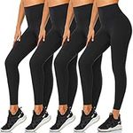 FULLSOFT 4 Pack Leggings for Women-No See-Through High Waisted Tummy Control Yoga Pants Workout Running Legging