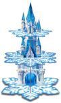 ZAKVOOR Snowflake Castle Cupcake Stand, 3-Tier Cupcake Holder Dessert Tower for Wedding Birthday Baby Shower Party Decorations