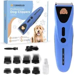 We Love Doodles Dog Clippers for Thick Coats - Powerful and Ultra Quiet Dog Trimmer for Grooming, Cordless Dog Hair Trimmer, 8 Detachable Blades Pet Clippers, Easy to Use Dog Hair Clippers