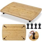 GarveeHome Bamboo Stovetop Cover Cutting Board with Legs and Juice Grooves, XXX Large Stove Top Cover for Gas Burners Stove Top, Cooktop Protector Noodle Board Stove Cover for RV Stove