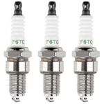 VooGenzek 3 PCS Spark Plug F6TC, Lawnmower Spark Plug, F6TC / F7TC Spark Plug Replacement, for GX120 GX200 GX240 Go Kart Mini Bike Tillage Polishing Machine 168F