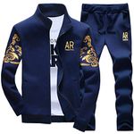 AOTORR Men's Casual Sweat Suit Set Full Zip Tracksuit Jogging Running Sportswear - - US L = Tag XL