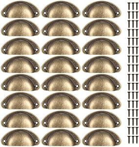 Siyurongg 24 Pcs Antique Bronze Cabinet Pulls, Vintage Handles Knobs for Kitchen Cabinets Wardrobe Cupboard Dresser Drawer Furniture Hardware