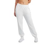 Champion Women's, Powerblend, Oversized Sweatpants, Comfortable Sweats, 29", White, M