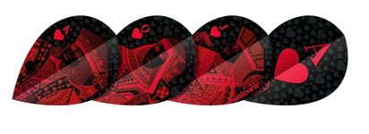 Unicorn UltraFly Dart Flights | Royal Flush Design | Ultra Durable 100 Micron Polyester PET | Red | Xtra Shape