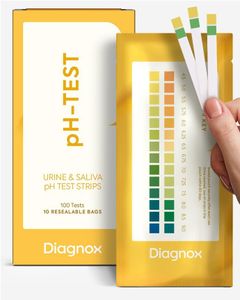 DIAGNOX pH Test Strips for Urine & Saliva - Wide pH Test Range (4.5 to 9.0) - Comprehensive Health Check with Easy-to-Read Results, Longer Shelf Life [100 Tests]