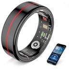Smart Ring for Women & Men -100+ Sports Modes, Fitness Tracker with Heart Monitor, Sleep Tracker, Step Counter, Fitness Ring Compatible Android iOS, IP68 Waterproof, No Subscription Fee (Black, 8)