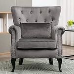 Kmax Velvet Tufted Accent Chair Mid