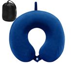 DUANY STORE Ink Craft Pure Memory Foam Neck Pillow | Airplane, Bus, Car Travel Pillow | U-Shaped Super Lightweight Portable Headrest Pillow | Removable Foam & Washable Pillow | Blue