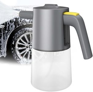 Teleenzoon 1L Electric Foam Sprayer with Safety Lock,No Pressure Auto Foam Sprayer with USB,2000mAH Rechargeabled Car Wash Equipment Suitable for Home,Garden and Car Beauty and Cleaning
