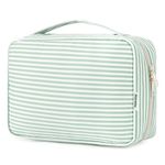 Travel Hanging Toiletry Wash Bag Toiletry Bags for Women Toiletries Bag Washbag Makeup Cosmetic Organizer for Men Girls (Mint Green Stripe)
