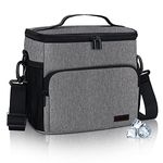 Gloppie Lunch Bags for Women Men Lunch Box Bag Lunch Cooler Bag Insulated Lunchbag for Bento Box Adult Reusable Lunchbag Work Picnic Sac à Lunch Pour Hommes Femmes Boîte à Lunch, Grey