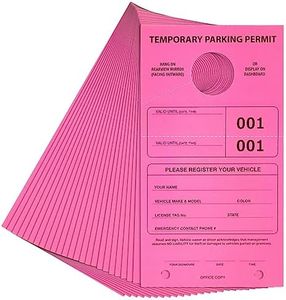 Juvale 100 Pack Temporary Parking Permit Hang Tags for Car Rear View Mirror, Valet Pass, Numbered 1-100 (Pink, 7.75 x 4.25 in)