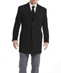 Calvin Klein Men's Slim Fit Wool Blend Overcoat Jacket, Black Solid, 40 Short