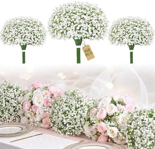 Yastouay 150 Pcs Babys Breath Artificial Flowers, White Fake Flowers Bulk