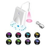 LEDHOLYT Toilet Night Light, Rechargeable Motion Sensor Activated Color Changing LED Light for Bathroom, Cool Fun Bathroom Decor Accessory, Gag Birthday Gadget Gift Idea for Dad and Kids