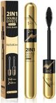 Tubing Mascara, Waterproof and Smudge-Proof 2-1 Long Lasting Black Mascara Volumizing and Lengthening Eye Makeup, No Clumping, Curled Eyelashes