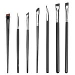 7PCS Fine Angled Eyeliner Brush Sickle Eyeliner Brush Precision Concealer Brush Eyebrow Brushes Makeup Brush Set Ultra Flat Thin Eyeshadow Brush Premium Eyeliner Brush for Beauty Makeup Tool