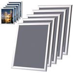 Snap Poster Frame, 5x A4 Waterproof Aluminium Poster Silver Snap Frame Clip Frame Picture Photo Holder for Home and Office