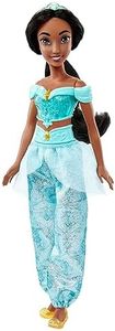 Mattel Disney Princess Toys, Jasmine Fashion Doll, Sparkling Look with Black Hair, Brown Eyes & Tiara Accessory, Inspired by the Movie Aladdin