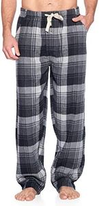 Ashford & Brooks Mens Super Soft Flannel Plaid Pajama Sleep Pants - Grey Plaid - X-Large