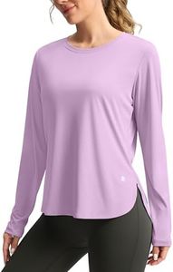 Women's Sun Shirts UPF 50+ Long Sleeve UV Protection Shirt Lightweight Quick Dry Workout Hiking Tops for Women(Purple,S)