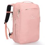 Hynes Eagle Travel Backpack Carry on Flight Approved Backpack for Women Laptop Backpack for Men 40L TSA Friendly Expandable Backpack Weekender Bag Daypack Fits 17 Inch Laptop, Pink