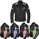 HWK Motorcycle Jacket for Men and Women Scorpion with Cordura Fabric for Enduro Motorbike Riding and Armor Foam Padding for Impact Protection, Dual Sport Motorcycle Jacket - All-Black, Large