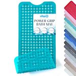 SlipX Solutions Power Grip 39x16 Bathtub & Shower Mat | Premium Non-Slip Bath Safety | Clear Aqua