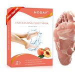 YIIZHAAVK Foot Peel Mask 2 Pairs - 2025 Upgrade Formula Moisturizing and Exfoliating Foot Peeling Mask for Hard Skin, Dry Dead Skin and Callus,Cracked Heels Remover for Feet, Men and Women (Peach)