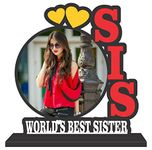 GIFT GALLERY Special Wooden 'Worlds Best Sister' Table Top Stand Photo Frame, Wall Mount