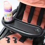 SNOWIE SOFT® Baby Stroller Cup Holder 3 in 1 Baby Stroller Food Tray for Travel Universal Adjustable Stroller Food Tray with Cup Holder & Phone Holder Baby Stroller Modification Accessory