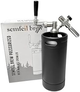 Semfeil Brew 128oz Mini Keg Growler Carbonated Beer Growler Tap System 304 Stainless Steel Pressurized Mini Keg Growler, Portable Home Dispenser Carbonation for Craft Beer Keg for Beer Lovers